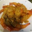 Udang siram saus kuning telur asin