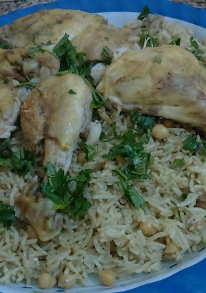 صورة لوصفة قدرة بالدجاج (رز وحمص)
