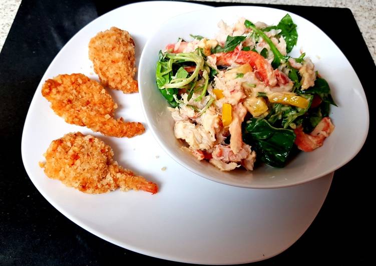 Recipe of Speedy My Crab meat salad with Thai Green king Prawns 😙