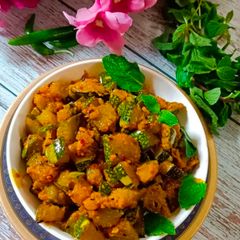 A picture of Sweet and Sour Green Pumpkin curry - Pumpkin ki Khatti Meethi sabji.
