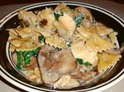 A picture of dinner recipe with chicken breast