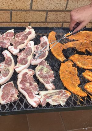 A picture of Braai Chops and Steak With A Homemade Marinade.