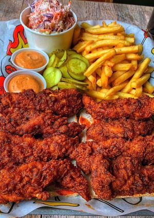A picture of Sauced fried chicken.