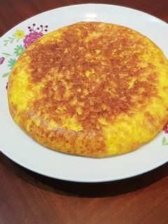 عکسی از دستور ته چین ساده زعفرانی با برنج مانده