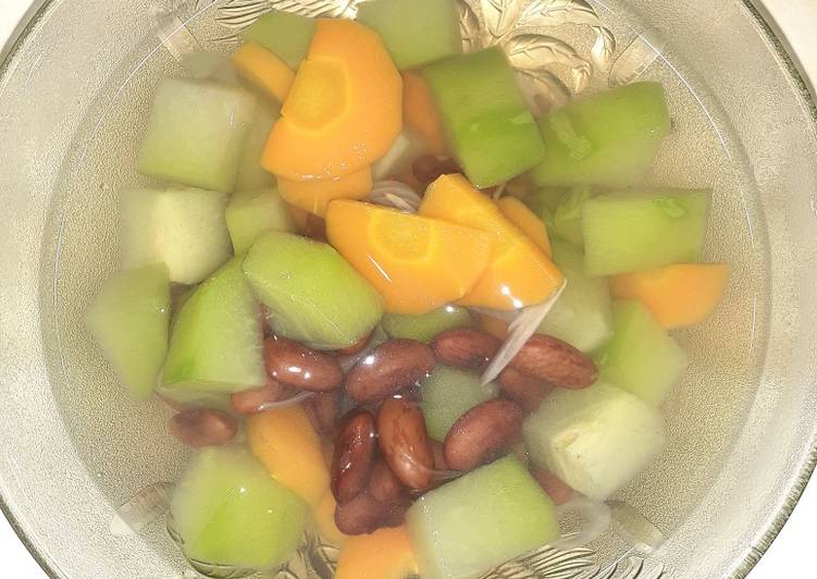 Bagaimana meracik Sayur bening labu wortel kacang merah yang Lezat