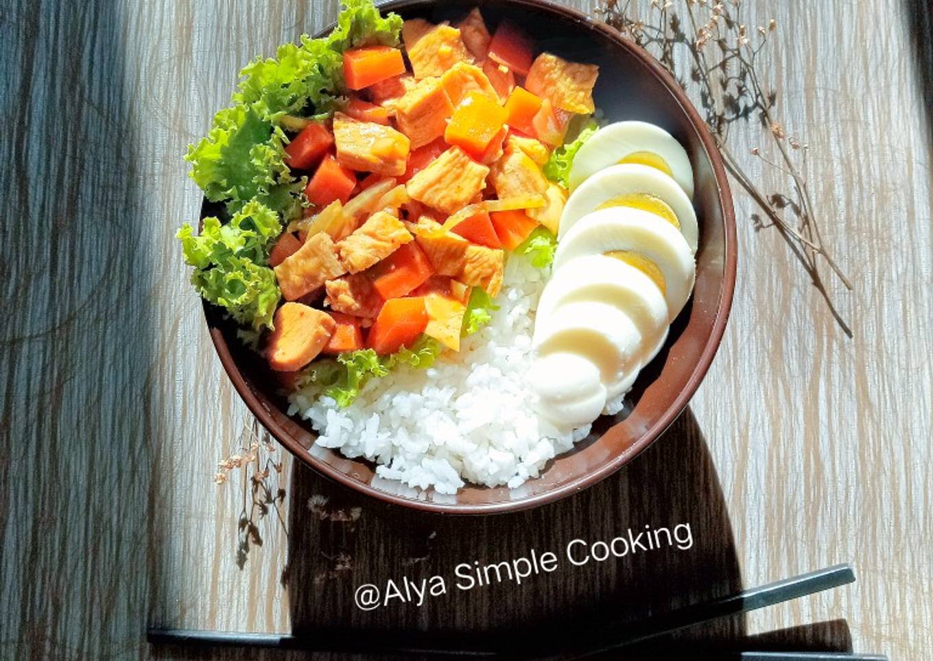 Rice Bowl Chicken Curry Simple