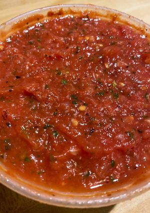 A picture of Carolina Reaper Salsa (Caution! It’s Extremely HOT!! 🌶🌶🌶).