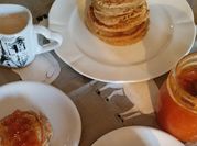 Una foto di pancake light di avena