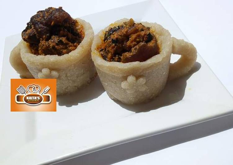 Steps to Make Favorite Eba with eguisi soup