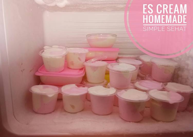Cara Gampang Menyiapkan Es cream homemade simple, Enak