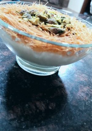 صورة لوصفة كاسات بارفيه المهلبيه مع شعيرية