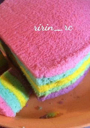 Foto resep Rainbow cake kukus Ny Liem