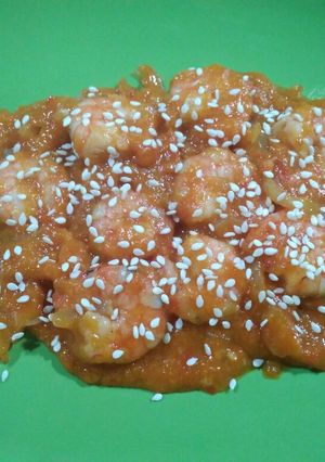 Foto resep Udang Saus Asam Manis tabur Wijen