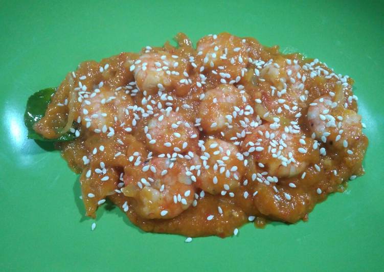 Udang Saus Asam Manis tabur Wijen