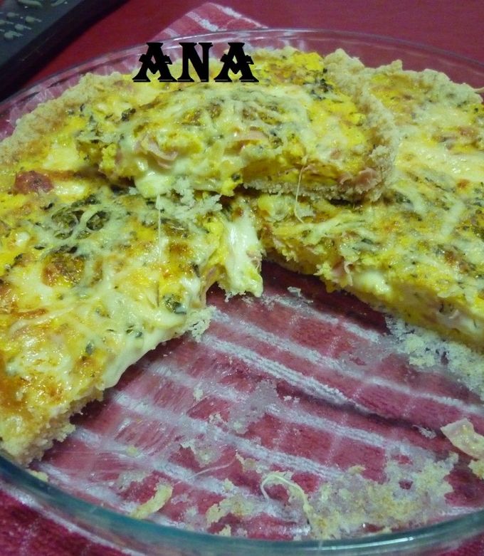 Una foto de Tarta de jamón y queso en microondas