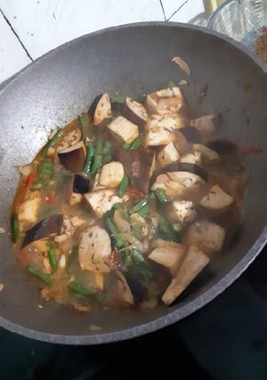 Foto resep Tumis kacang panjang dan terong