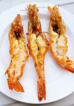 รูปของ กุ้งเผา จากหม้ออบลมร้อน