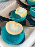 Gelatinas de bebida isotónica con nube multicolor