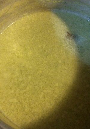 Una foto de Sopa de zucchini y Harina de soja para niños