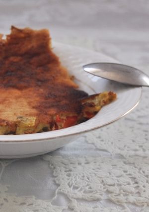 Una foto de Tortilla dietética, baja en calorías y con un delicioso sabor a campo. ¡Fácil y rápido!