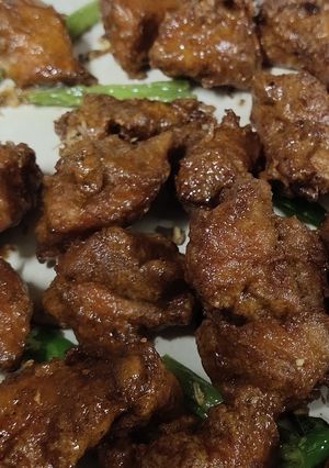 A picture of Chennai style chicken 65.