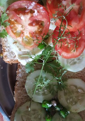 A picture of Quick n simple veg n cheese sandwich.