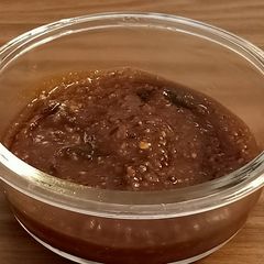 A picture of Inji puli /sweet and sour ginger pickle.
