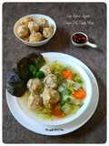 Sup Bakso Ayam Daun Dill Daun Mint