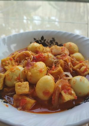Foto resep Balado telur puyuh & tahu