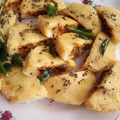 A picture of Bread besan dhokla Sandwich.
