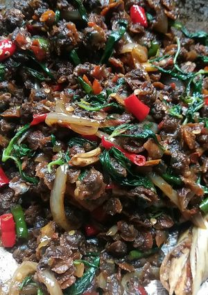 Foto resep 10. Kerang darah Tumis pedas + kemangi