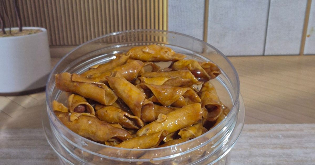 Kue Kering Tanpa Oven, Kulit Lumpia Isi Kacang Caramel