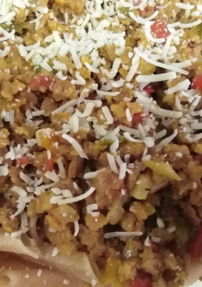 Una foto de Macarrones a la boloñesa vegana