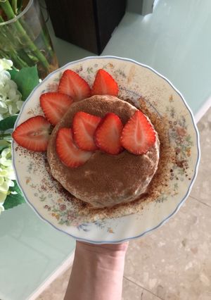 A picture of Tiramisu overnight oatcake.