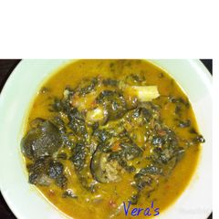 A picture of Bitter leaf soup aka ofe onugbu.