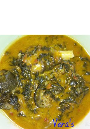A picture of Bitter leaf soup aka ofe onugbu.