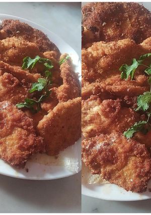 صورة لوصفة شرائح سكالوب مقرمشة و بزاف بنينة🍗