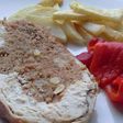 Pollo relleno con piñones y cebolla confitada