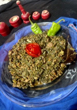 A picture of Qeema palak.