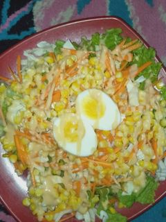 Foto resep Veggie salad with egg boiled