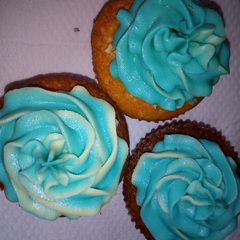 A picture of Cupcakes with buttercream frosting#special easter contest.