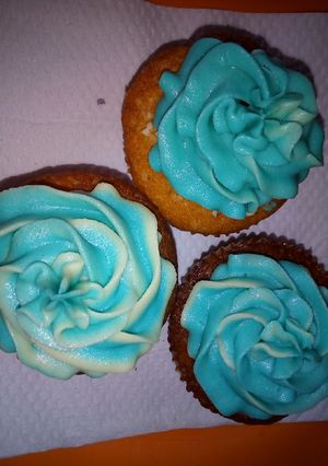 A picture of Cupcakes with buttercream frosting#special easter contest.