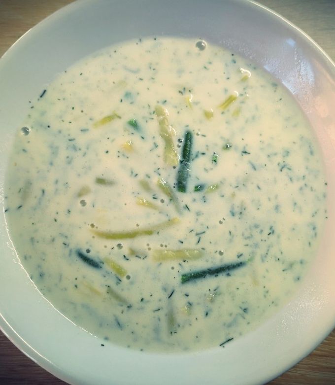 Kapros-tejes zöldbableves (habart) recept fotója