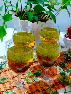 عکسی از دستور شربت زعفران و تخم شربتی ژله ای