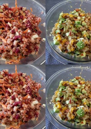 Una foto de Ensaladas de quinoa con salsa de yogur