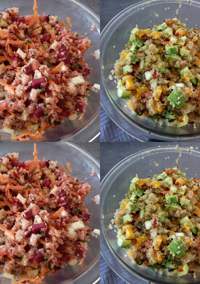 Una foto de Ensaladas de quinoa con salsa de yogur