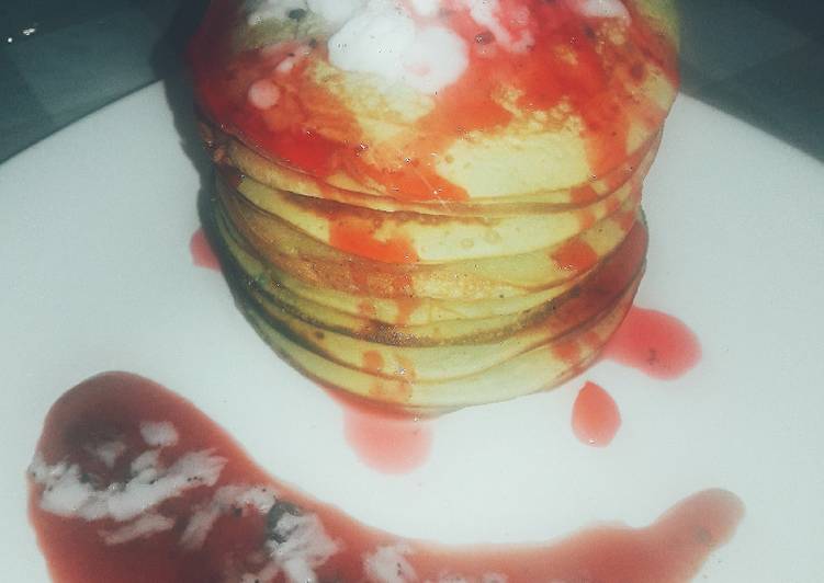 Vanila pancake saus Terung Belanda