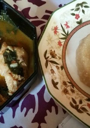 A picture of Nyala soup with chicken.