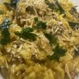 Risoto de cogumelos e cúrcuma