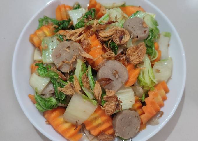 Resep Sayur Sawi Putih Campur Bakso Dan Wortel Oleh April_Umi HannaHani ...